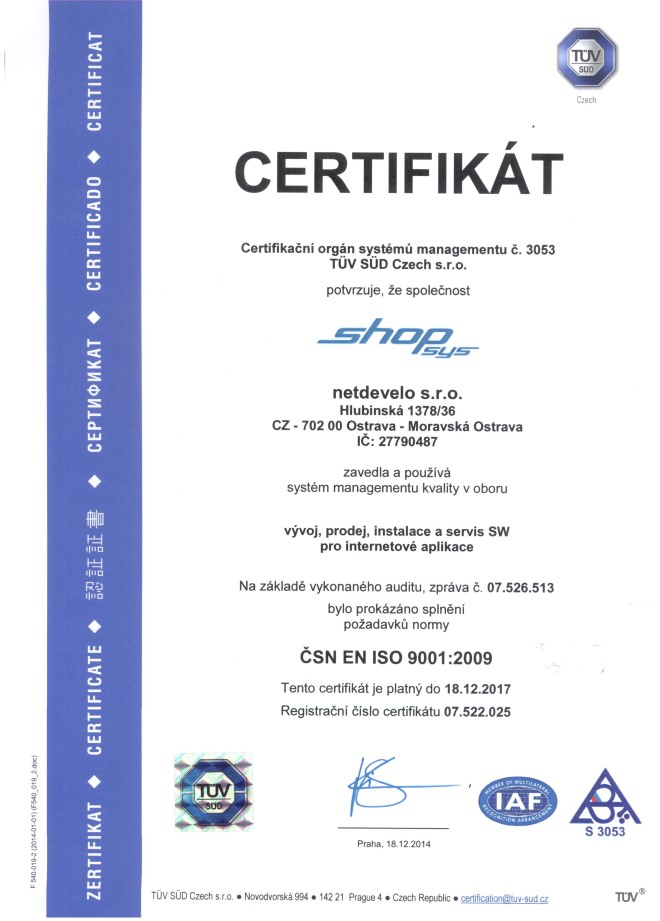 iso certifikace