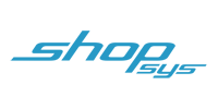 Modré logo ShopSys na bílém podkladu